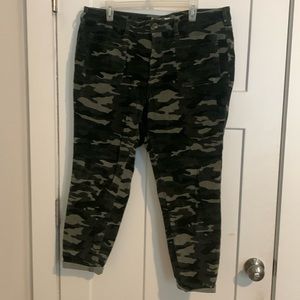 pilcro camo corduroy straight leg pants
